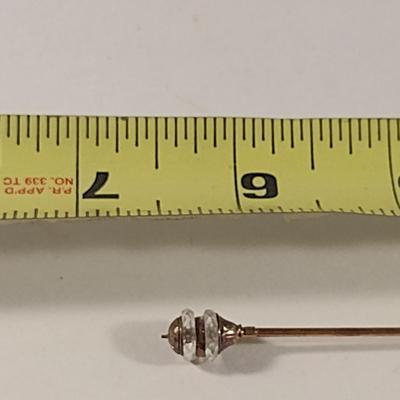Tiffany & Co 14 Karat Yellow Gold and Faceted Crystal Hatpin