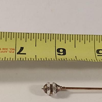 Tiffany & Co 14 Karat Yellow Gold and Faceted Crystal Hatpin