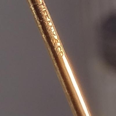 Tiffany & Co 14 Karat Yellow Gold and Faceted Crystal Hatpin