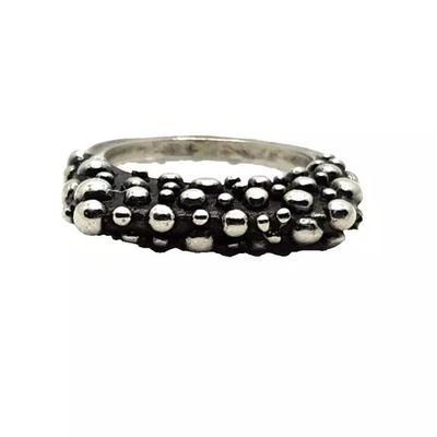 Dian Malouf Modern Stack Stacking Sterling Silver Heavy Dots Ring DLM