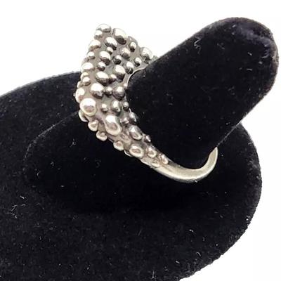 Dian Malouf Modern Stack Stacking Sterling Silver Heavy Dots Ring DLM