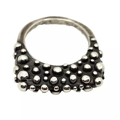 Dian Malouf Modern Stack Stacking Sterling Silver Heavy Dots Ring DLM