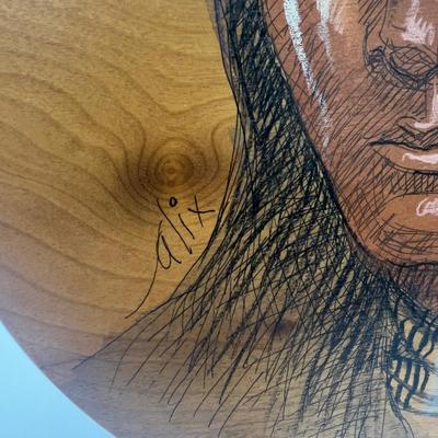 Vintage Crazy Horse Myrtlewood Hand Painted Indian