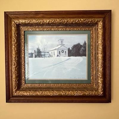 Framed Artwork of Bath United Church of Christ in Bath, Ohio