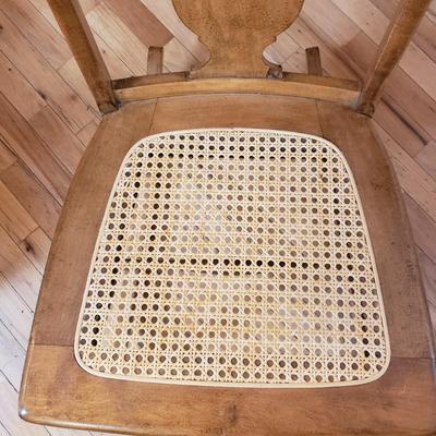 Two Wood and Cane Bottomed Rocking Chairs (LR-KD)