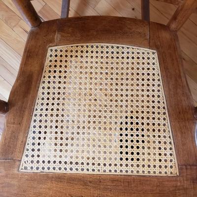 Two Wood and Cane Bottomed Rocking Chairs (LR-KD)
