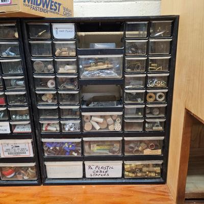Seven Plastic Storage Bins + Contents (WS-JS)