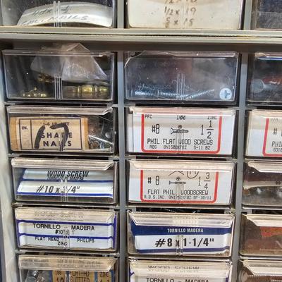 Seven Plastic Storage Bins + Contents (WS-JS)