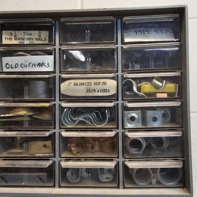 Seven Plastic Storage Bins + Contents (WS-JS)