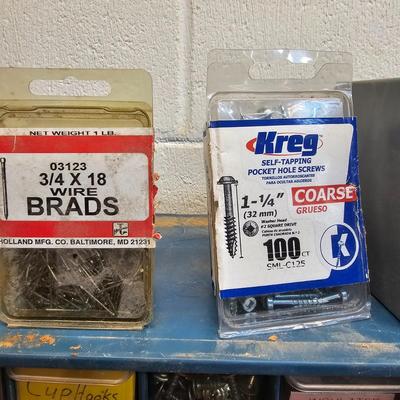 Seven Plastic Storage Bins + Contents (WS-JS)