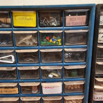 Seven Plastic Storage Bins + Contents (WS-JS)