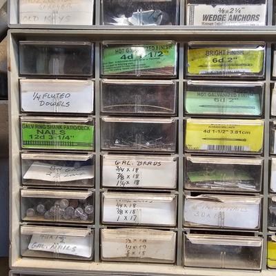 Seven Plastic Storage Bins + Contents (WS-JS)