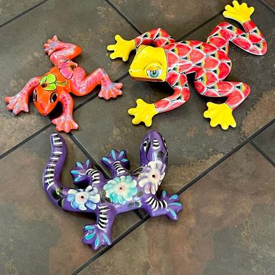 Talavera Mexican Pottery Set Of Three (3) Wall Art