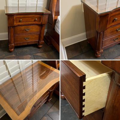 LANE ~ Country Living ~ Three (3) Piece Inlaid King Sleigh Bed Bedroom Set