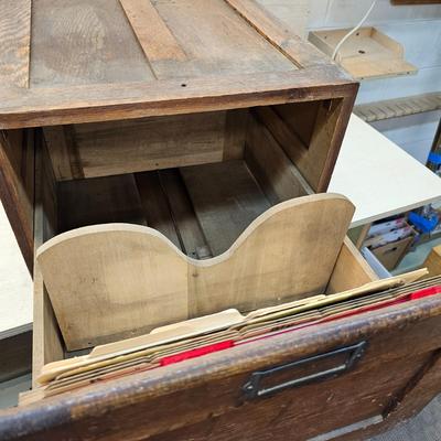Vintage Melton Rhodes Co. Wooden File Drawer (WS-JS)