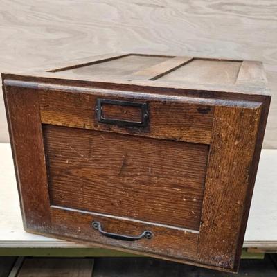 Vintage Melton Rhodes Co. Wooden File Drawer (WS-JS)