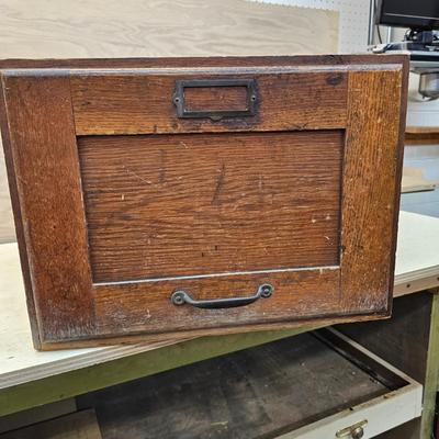 Vintage Melton Rhodes Co. Wooden File Drawer (WS-JS)
