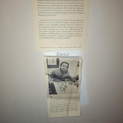 Signed and numbered lithograph by Sinisca