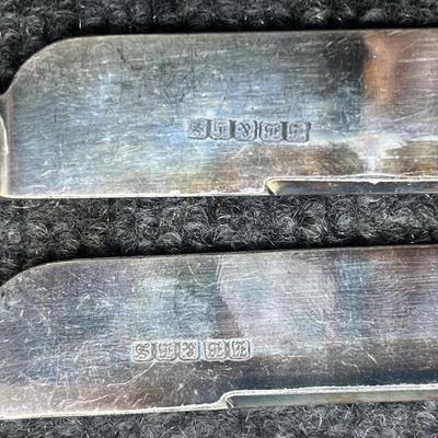 7 English Silver Mother Pearl Knives W/Hallmarks
