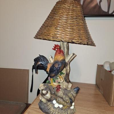 rooster & chicken lamp
