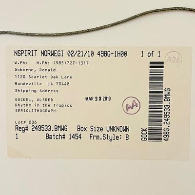 ALFRED GOCKEL ~ “Rhythm Of The Tropics” ~ Signed Seriolithograph