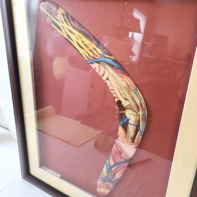 Lot #115 Shadowbox Frame with Hand Painted Boomerang