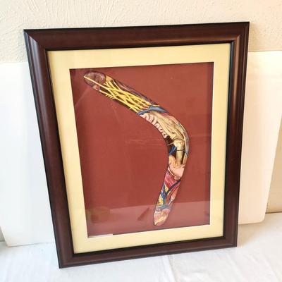 Lot #115 Shadowbox Frame with Hand Painted Boomerang
