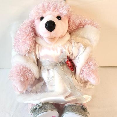 Lot #116 Build A Bear Curly Pink Poodle w/angel outfit - New with Tags