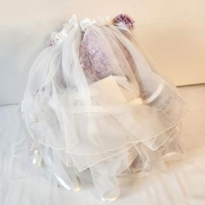 Lot #117 Build a Bear Nikki Beau II - Purple bear in Wedding Garb New with Tags