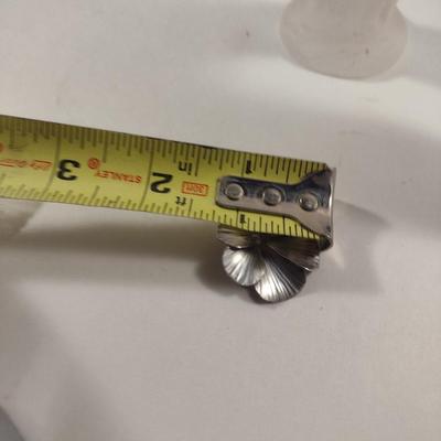 Sterling Silver Dogwood Design Ring and Brooch Set- Total Approx Weight 7 Grams (#276)