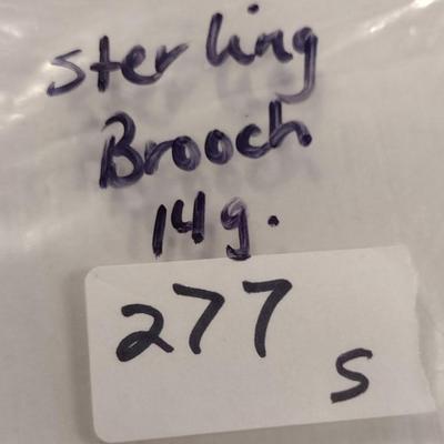 Vintage Sterling Silver Brooch- Total Approx Weight 14 Grams (#277)