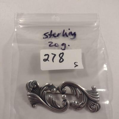 Vintage Sterling Silver Brooch- Total Approx Weight 20 Grams (#278)