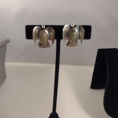 Vintage Sterling Silver and Stone Earrings- Total Approx Weight 9 Grams (#280)
