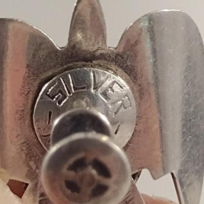 Vintage Sterling Silver and Stone Earrings- Total Approx Weight 9 Grams (#280)