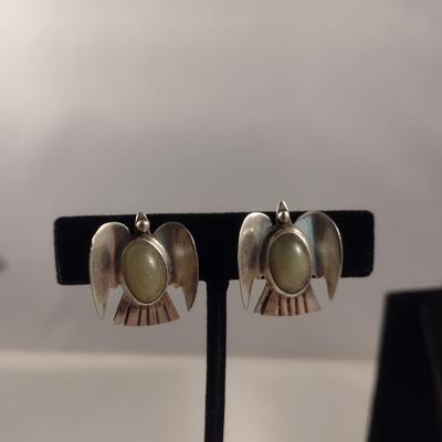 Vintage Sterling Silver and Stone Earrings- Total Approx Weight 9 Grams (#280)