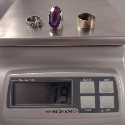 Collection of Sterling Silver Rings- Total Approx Weight 19 Grams (#281)