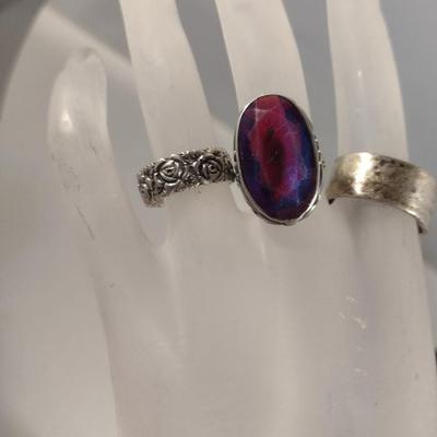 Collection of Sterling Silver Rings- Total Approx Weight 19 Grams (#281)