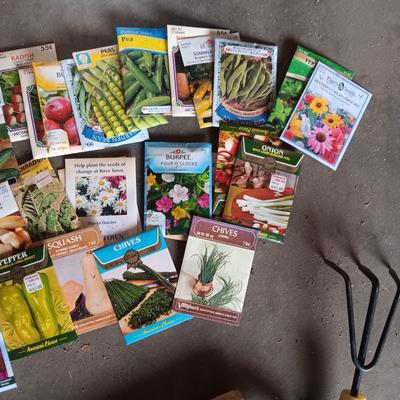 LARGE SELECTION OF FLOWER AND VEGY SEEDS, GARDENING TOOLS AND MORE