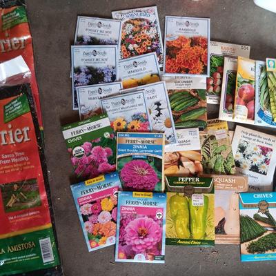 LARGE SELECTION OF FLOWER AND VEGY SEEDS, GARDENING TOOLS AND MORE