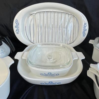 Blue Cornflower Corning ware set