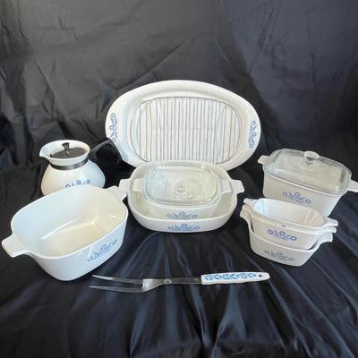 Blue Cornflower Corning ware set