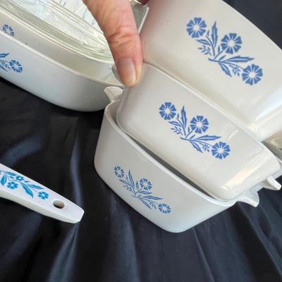 Blue Cornflower Corning ware set