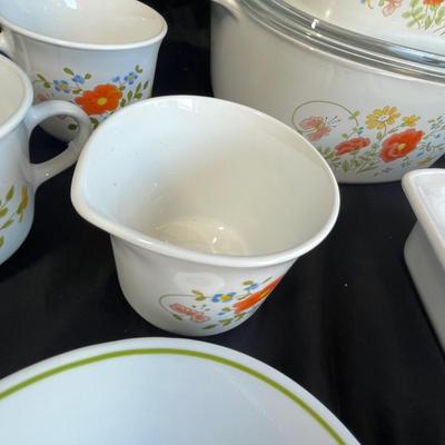 Orange Poppy Corelle Corningware lot