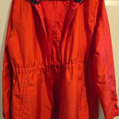 St. John's Bay Red with Navy Trim Rain Jacket