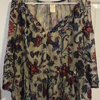 Sheer & Velvet Floral Top