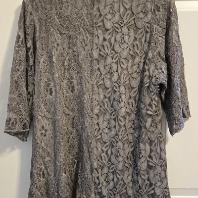 New with Tags Gray Lacy Top