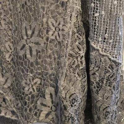 New with Tags Gray Lacy Top
