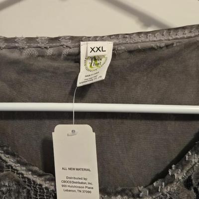 New with Tags Gray Lacy Top