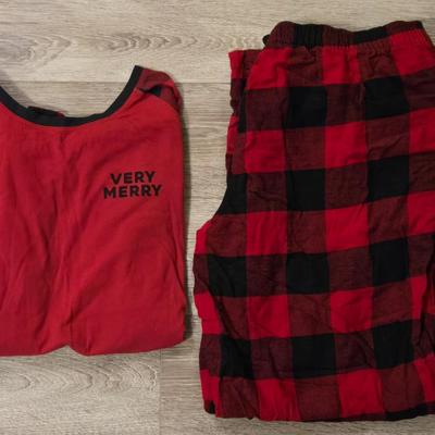 Red & Black Buffalo Check Flannel PJ Pants and Long Sleeve T-Shirt
