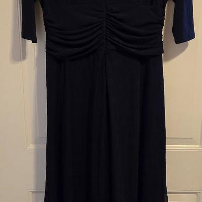Navy Formal Dress with Beaded Shoulder Details